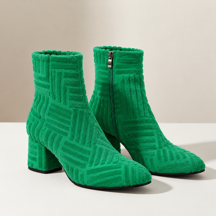 Sorrento Textured Block Heel Ankle Boots