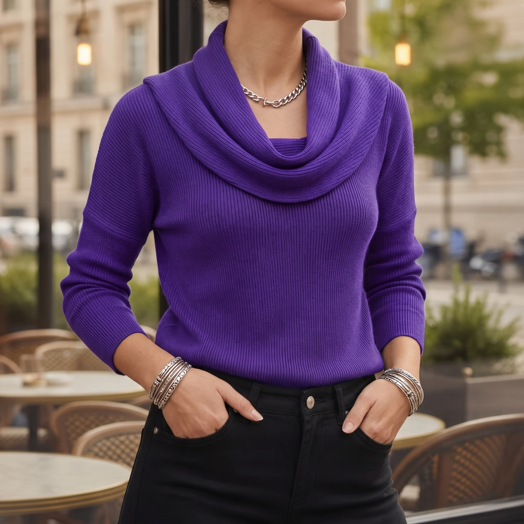 Bellagio Draped Cowl Neck Sweater