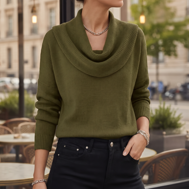Bellagio Draped Cowl Neck Sweater