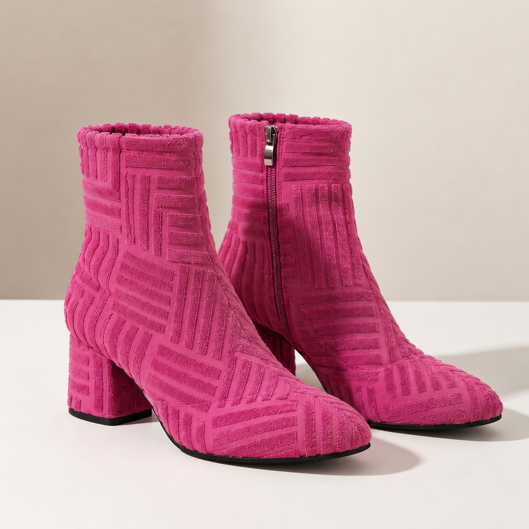 Sorrento Textured Block Heel Ankle Boots