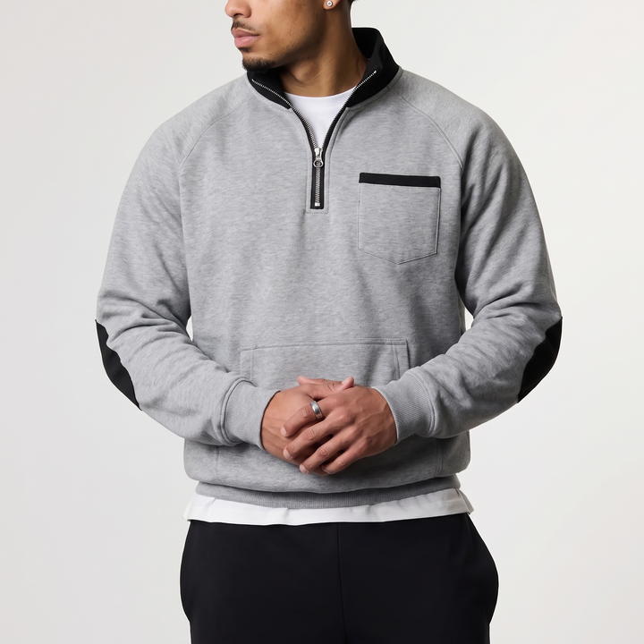 Monaco Contrast Quarter-Zip Sweater
