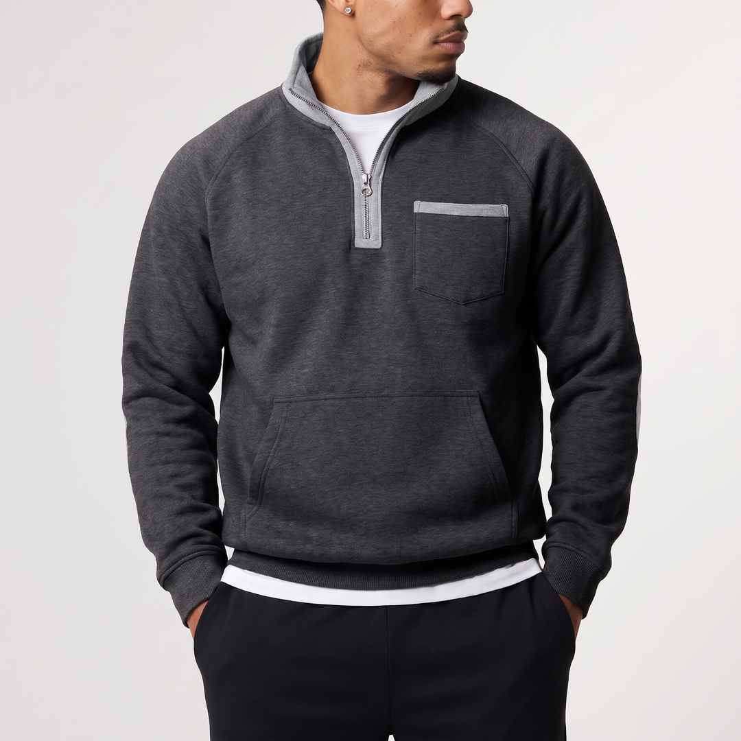 Monaco Contrast Quarter-Zip Sweater