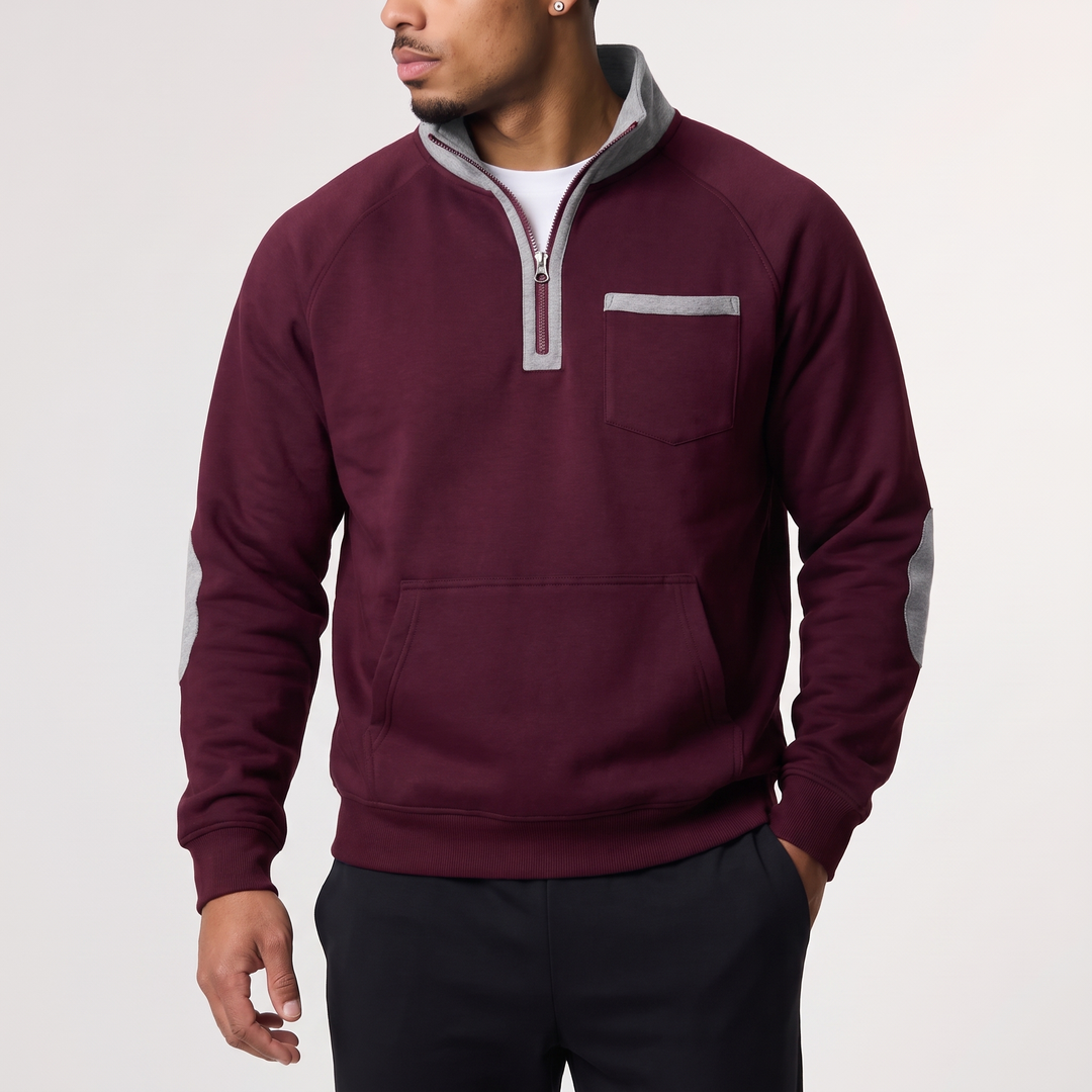 Monaco Contrast Quarter-Zip Sweater
