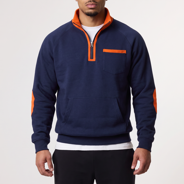 Monaco Contrast Quarter-Zip Sweater