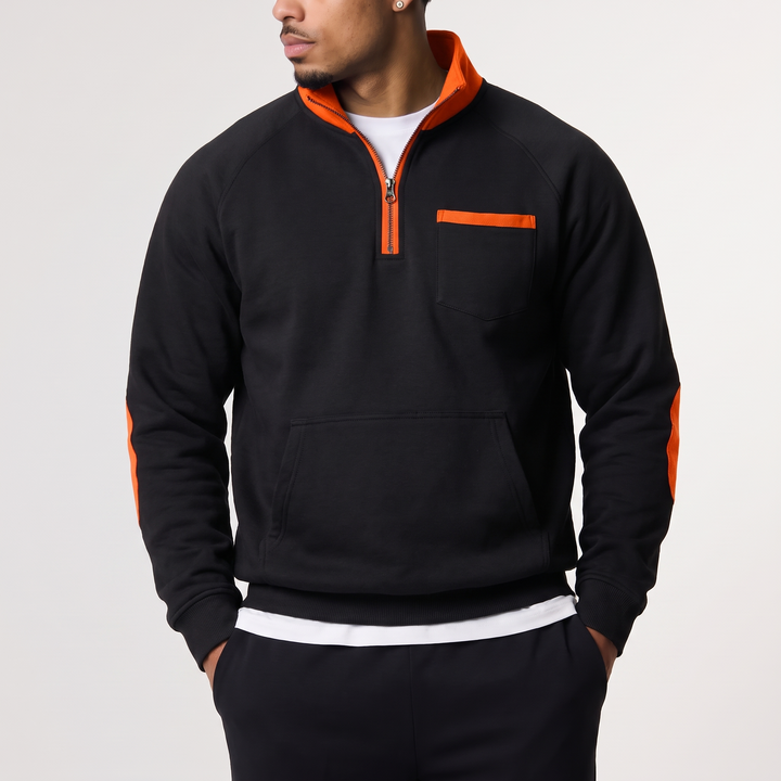 Monaco Contrast Quarter-Zip Sweater